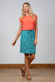 Preloved Everyday Linen Skirt - Darkteal