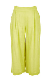 Product shot of the Summer Trouser in colour Citron, from the front