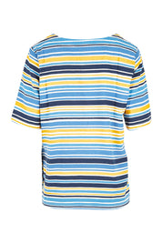 Product shot of the Buttercup Top in colour Bluestripe (Blue), from the back