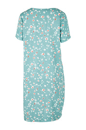 Product shot of the Seascape Dress in colour Seafoam (Blue), from the back