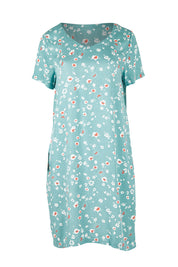 Product shot of the Seascape Dress in colour Seafoam (Blue), from the front