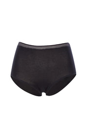 Product shot of the Luna Leaks Full Brief in colour Black (Black), from the front