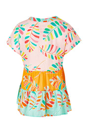 Product shot of the Abby Top in colour Multi (Green), from the back