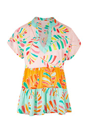 Product shot of the Abby Top in colour Multi (Green), from the front