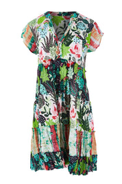 Product shot of the Annaleisa Dress in colour Multi (White), from the front