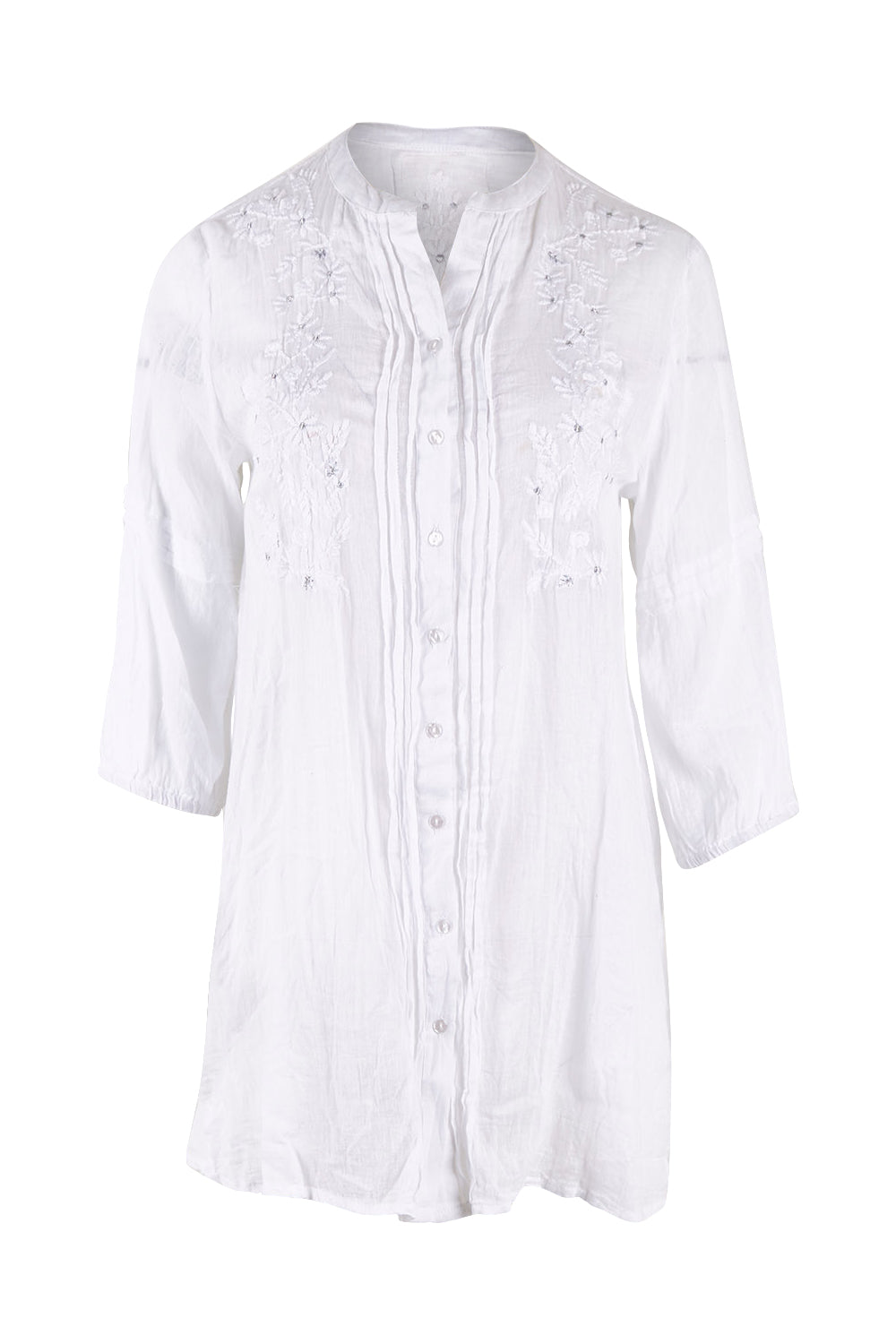 Product shot of the Ariana Shirt in colour White (White), from the front