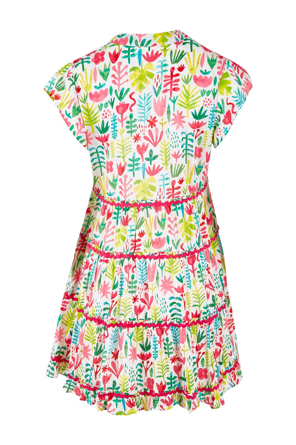 Product shot of the Ashton Tiered Dress in colour White (White), from the back