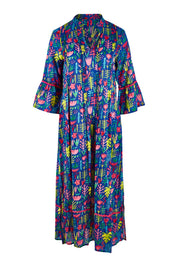 Product shot of the Ashton Maxi Dress in colour Navy (Blue), from the front