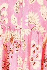 Product shot of the Astrid Midi Dress – Dustypink in colour Dustypink, showing detail