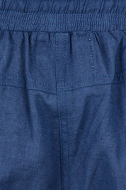 Product shot of the Beach Cotton Short in colour Navy (Blue), detail