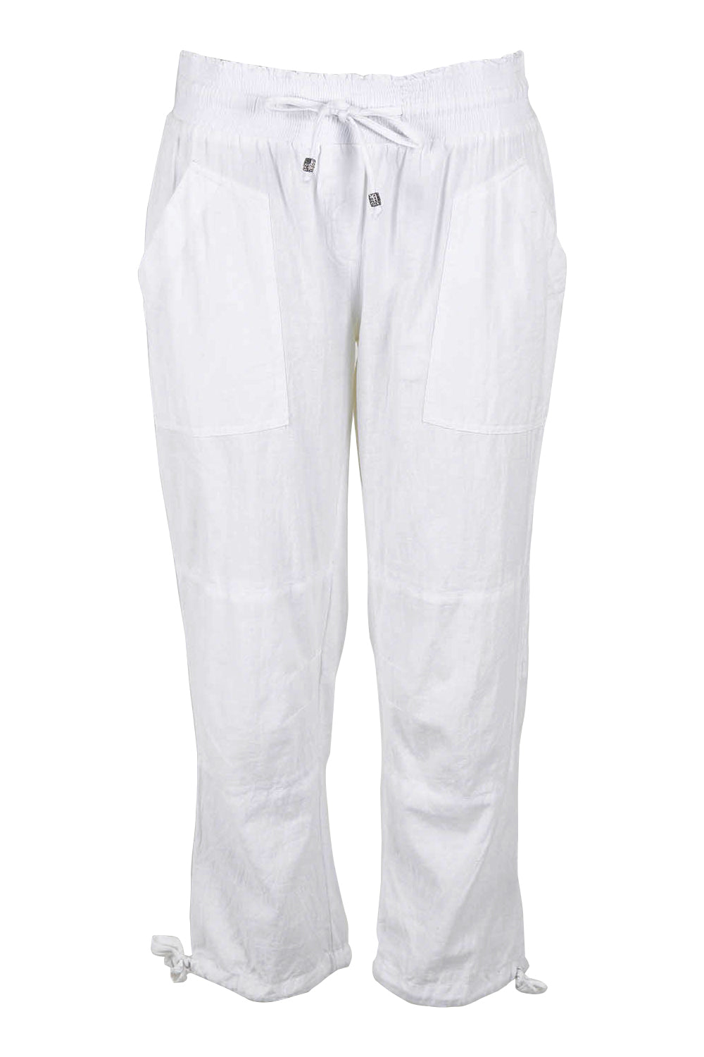 Product shot of the Beach Pant in colour White (White), from the front