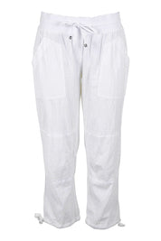 Product shot of the Beach Pant in colour White (White), from the front
