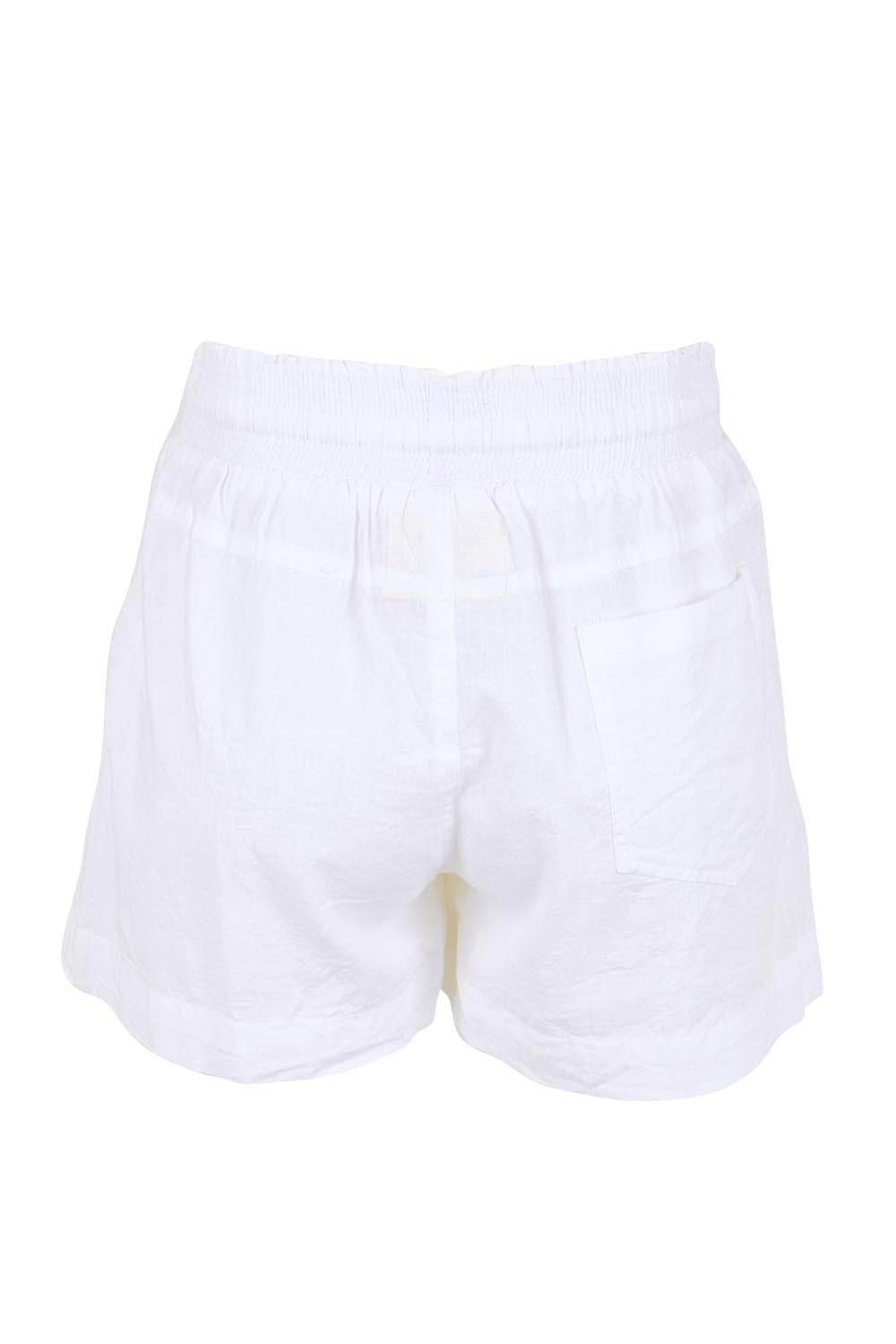 Product shot of the Beach Short – White in colour White, from the back