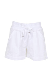 Product shot of the Beach Short – White in colour White, from the front