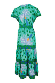 Product shot of the Blanch Midi Dress – Sea in colour Sea, from the back