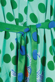 Product shot of the Blanch Midi Dress – Sea in colour Sea, showing detail