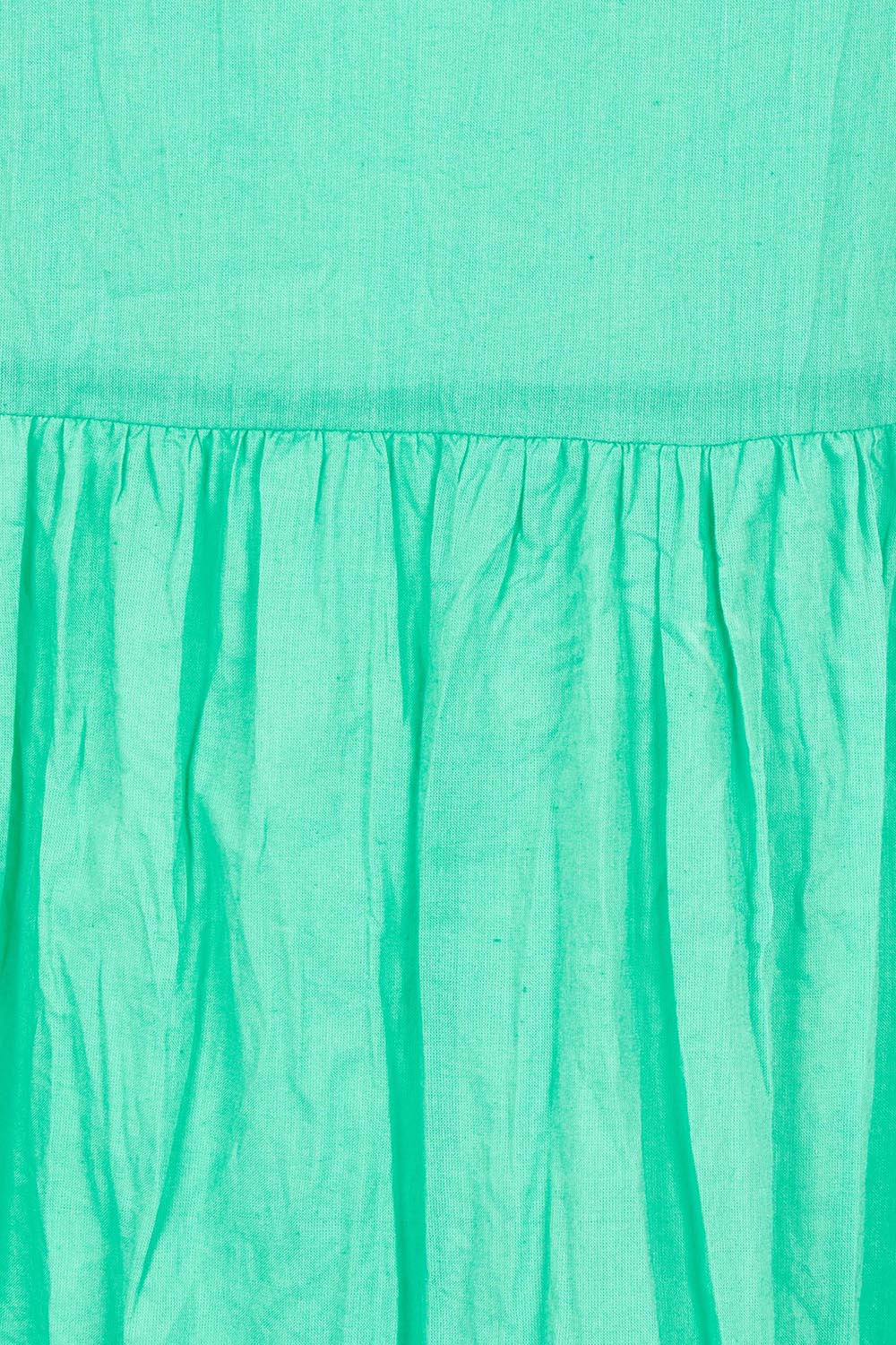 Product shot of the Celeste Sleeveless Cotton Dress in colour Sea (Blue), detail