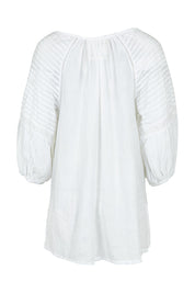 Product shot of the Celeste Cotton Top in colour White (White), from the back