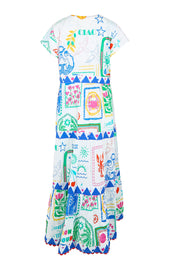 Product shot of the Ciao Maxi Dress – Print in colour Print, from the back