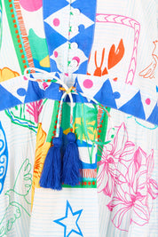 Product shot of the Ciao Maxi Dress – Print in colour Print, showing detail