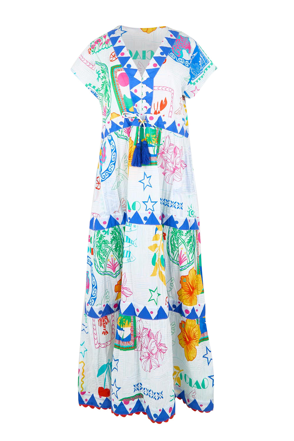 Product shot of the Ciao Maxi Dress – Print in colour Print, from the front