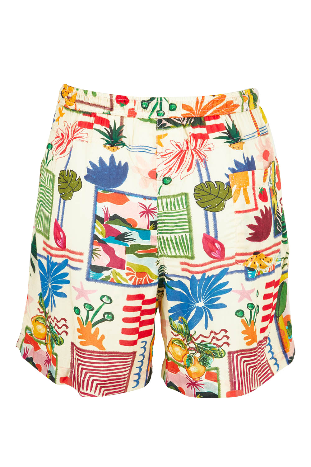 Product shot of the Ellery Short in colour Cream, from the back