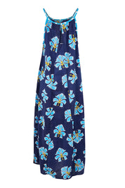 Product shot of the Estelle Maxi Dress – Ocean in colour Ocean, from the back