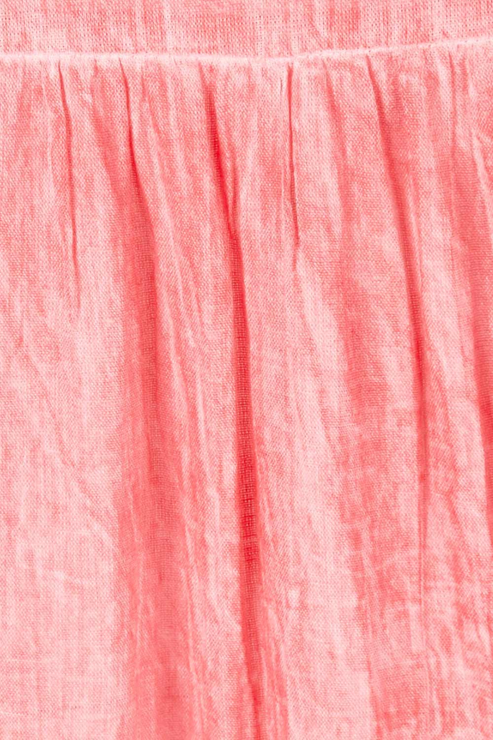 Product shot of the Ethel Midi Dress in colour Melon (Pink), detail