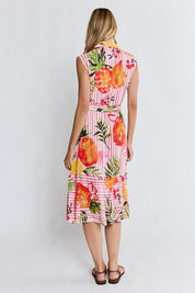 Model Genericm wearing size sample of the Faith Sleeveless Midi Dress – Coral in colour Coral, from the front