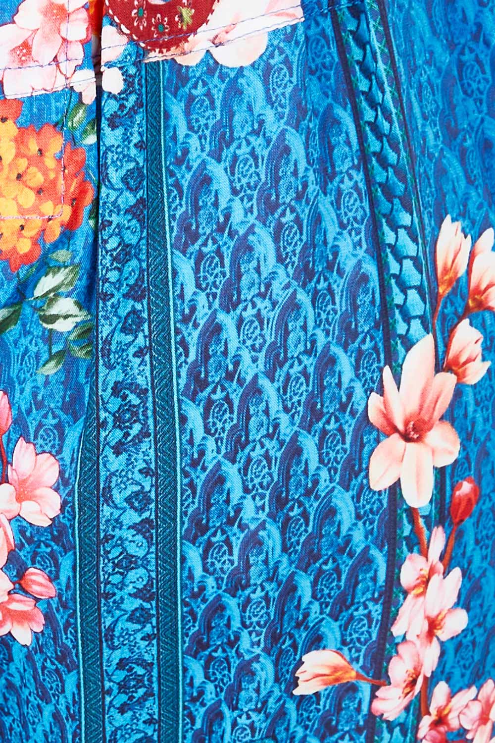 Product shot of the Frankie Pant in colour Ocean (Blue), detail