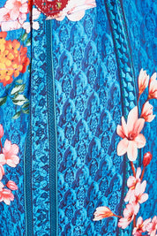 Product shot of the Frankie Pant in colour Ocean (Blue), detail