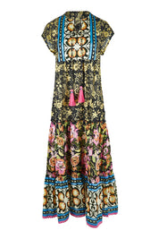 Product shot of the Hart Maxi in colour Print (Black), from the front