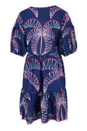 Product shot of the Idalia Cotton Dress in colour Navy (Blue), from the back