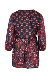 Product shot of the Kamila Top – Navy in colour Navy, from the back