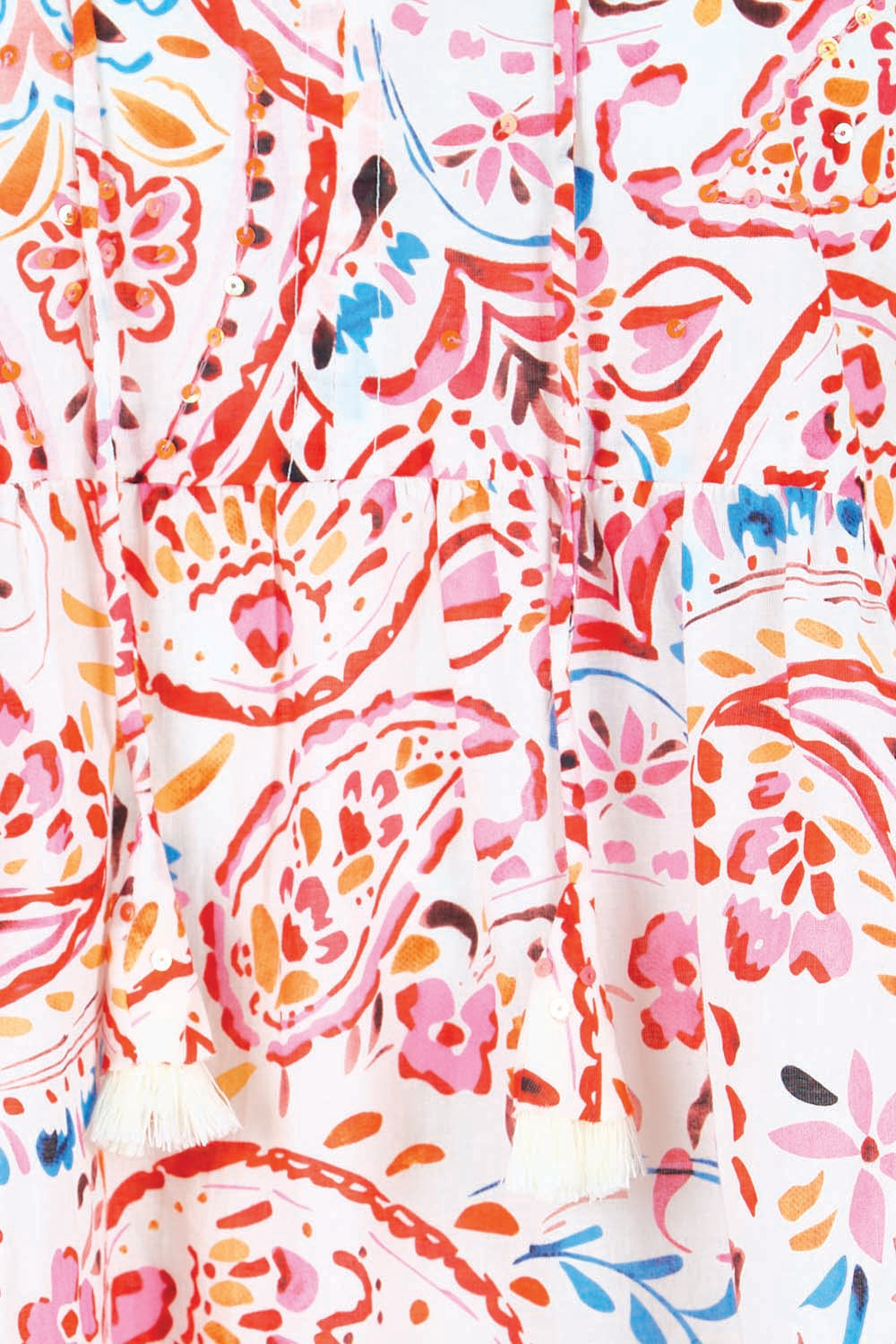 Product shot of the Kamila Top – White in colour White, showing detail