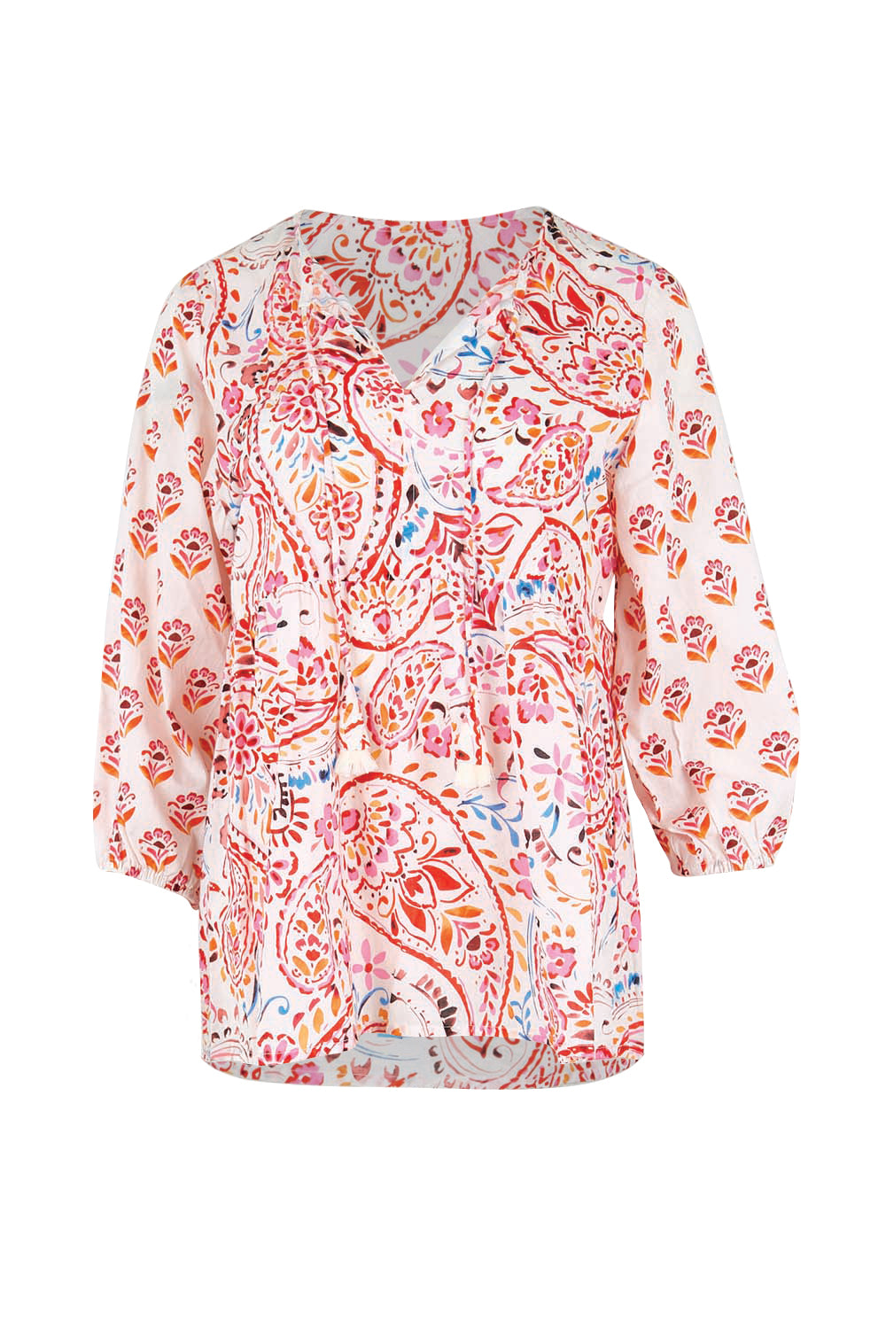 Product shot of the Kamila Top – White in colour White, from the front