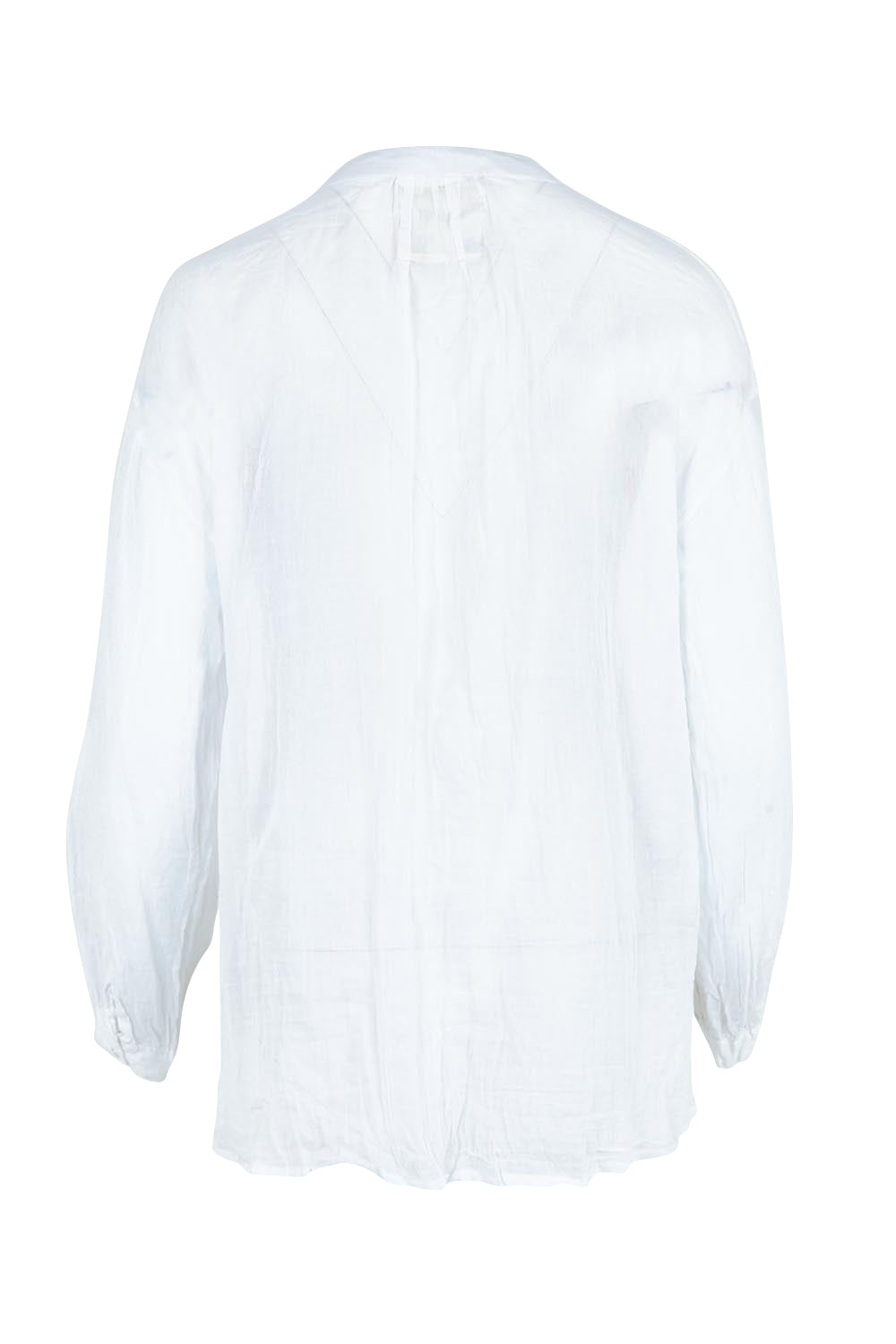 Product shot of the Keziah Cotton Shirt in colour White (White), from the back