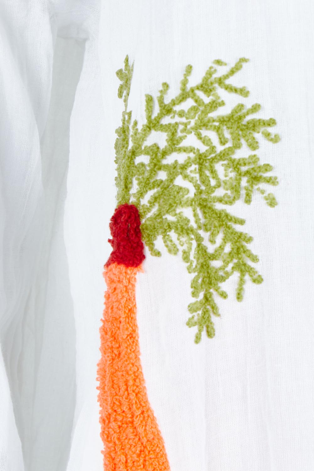 Product shot of the Keziah Cotton Shirt in colour White (White), detail