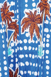 Product shot of the Koloa Midi Dress – Ocean in colour Ocean, showing detail