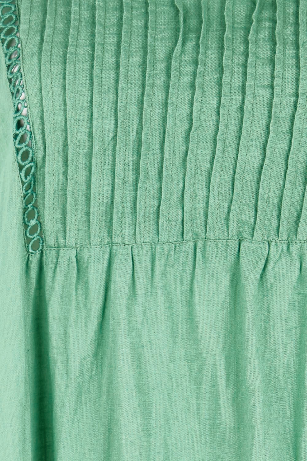 Product shot of the Laverne Kaftan Dress – Gumleaf in colour Gumleaf, showing detail