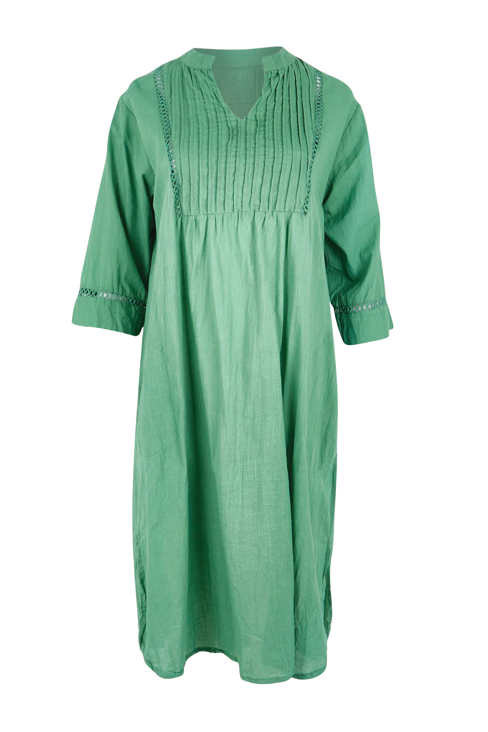 Product shot of the Laverne Kaftan Dress – Gumleaf in colour Gumleaf, from the front