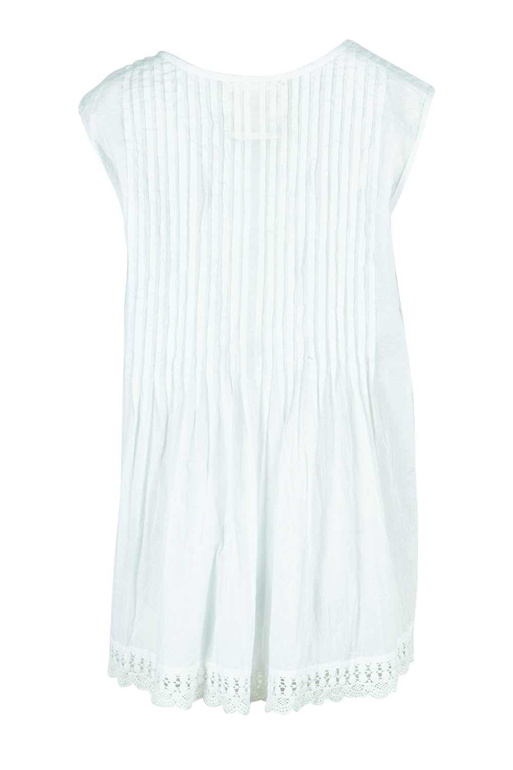 Product shot of the Leila Cotton Tank in colour White (White), from the back