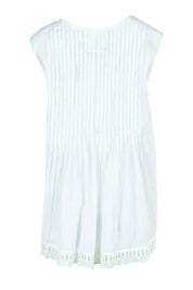 Product shot of the Leila Cotton Tank in colour White (White), from the back