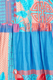Product shot of the Luna Cotton Dress in colour Lagoon (Blue), detail