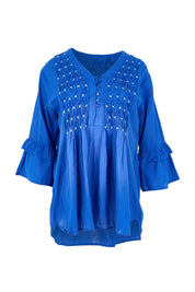 Product shot of the Marilyn Shirt – Azure in colour Azure, from the front