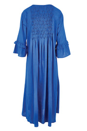 Product shot of the Marilyn Midi Dress – Azure in colour Azure, from the back