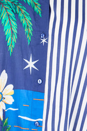 Product shot of the Marisol Shirtdress - Navy in colour Navy, showing detail