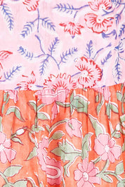 Product shot of the Maud Top in colour Multi (Pink), detail