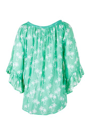 Product shot of the Miami Top in colour Surf (Green), from the back
