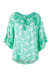 Product shot of the Miami Top in colour Surf (Green), from the front